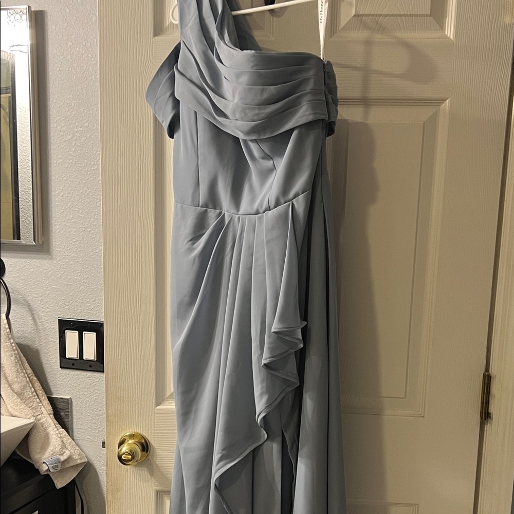 Elegant One-Shoulder Gray Dress